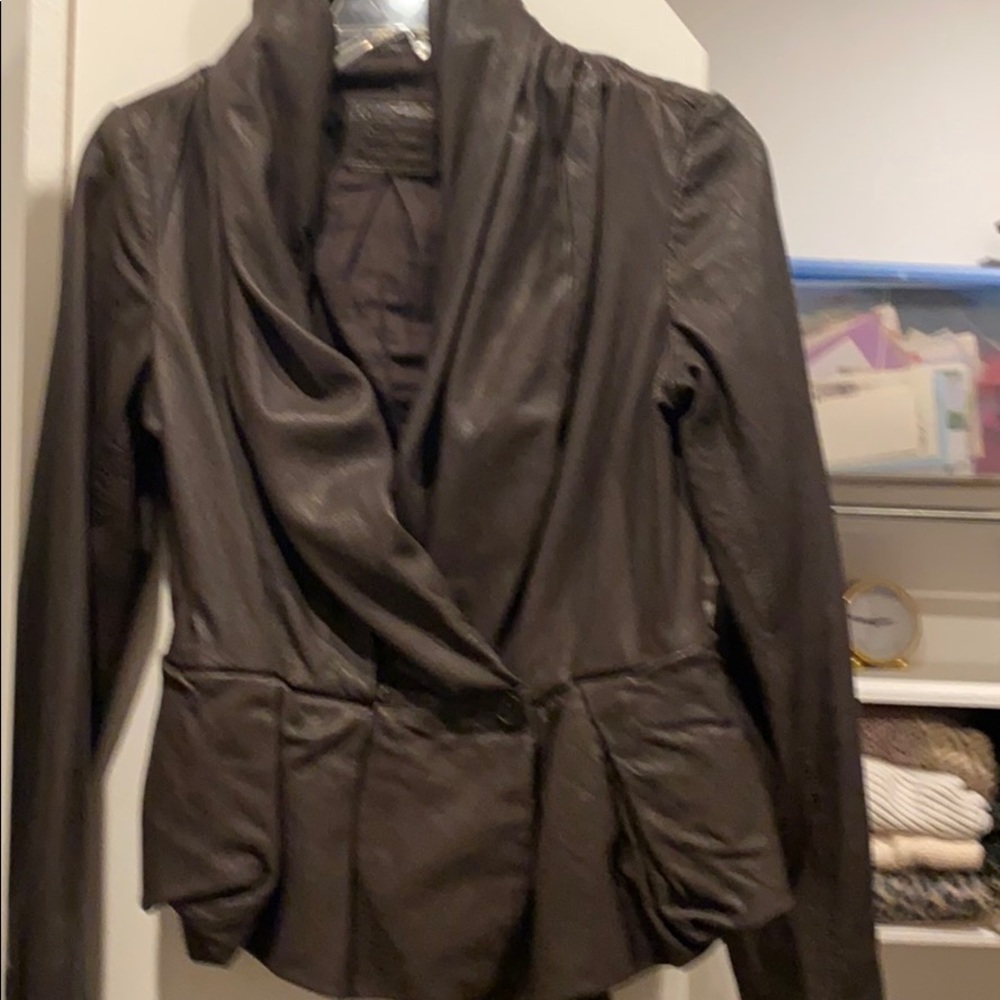 Brown all saints leather jacket